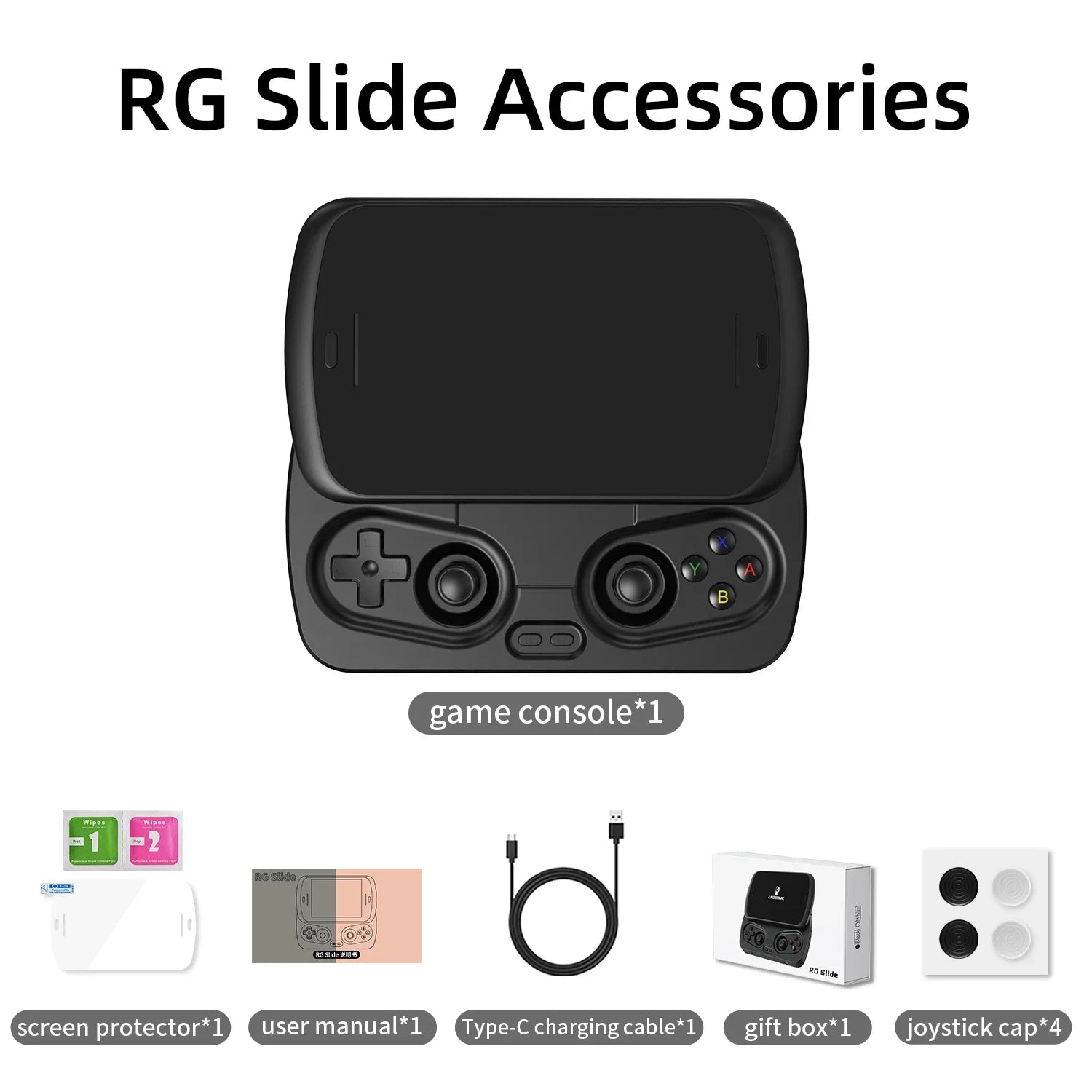 ANBERNIC RG Slide Portable Game Console 4.7-inch LTPS Transparent Display Screen 1280*960 Resolution Classic Video Game Player.