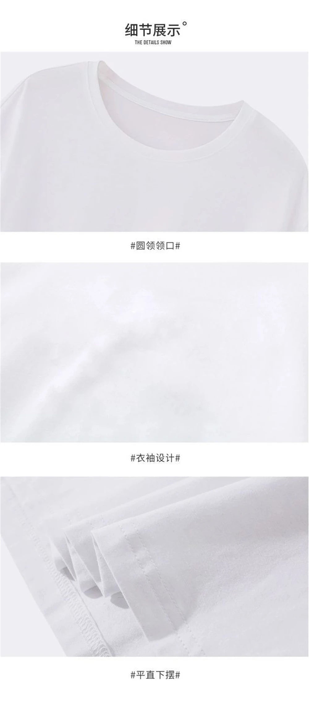 2PCS 100% Cotton Solid T Shirts Men's and Women's Short Sleeve White Tees Casual Breathable Loose Round Neck T-shirt Couple Tops.