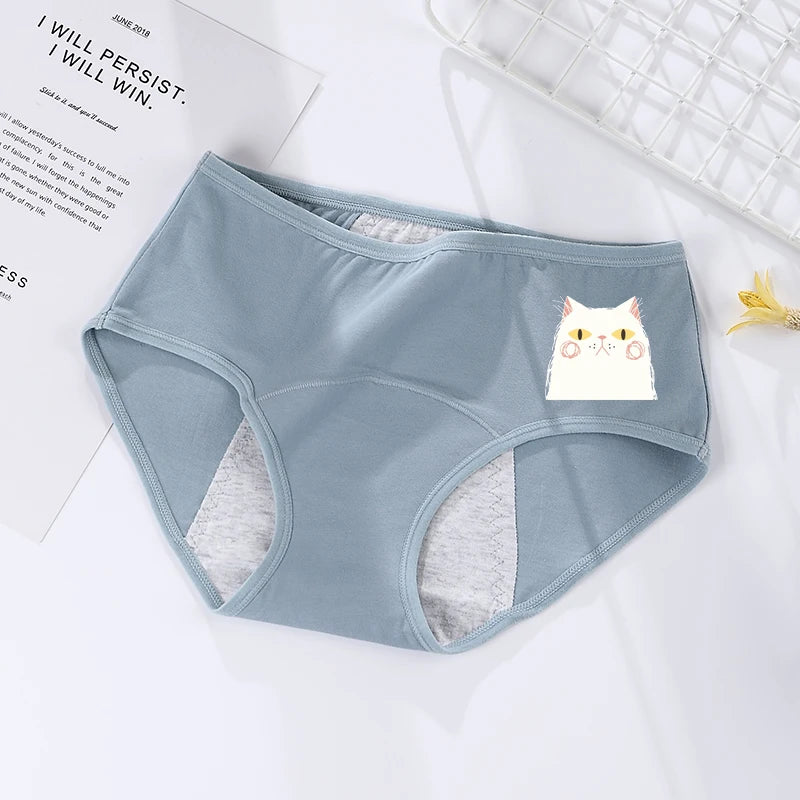 Women's menstrual briefs large flow postpartum water absorption leakproof briefs women's pure cotton menstrual briefs lingerie