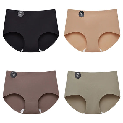 FalllSweet 4PCS Seamless Panties for Woman Ice Silk Underwear Soft Thin Briefs Women's Underpants Fashion Sexy Female Lingerie