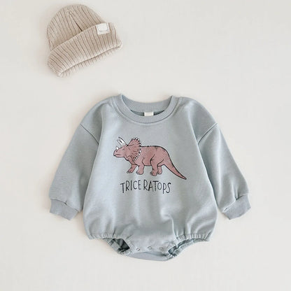 Baby Original Dinosaurier Sweatshirt Stram pler koreanischen Herbst Baby Body suits Kleinkind ein Stück Baby Jungen Body suits Mädchen Outfits.