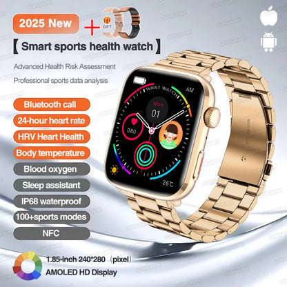 2025 New Iatrology Grade Smart Watch Women Blood pressure Blood oxygen Fat Heart Rate Menstrual Tracking BT Call Bracelet Ladies