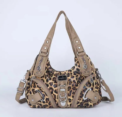 Women Handbags Leopard Bag Top-handle Handbag Fashion Satchel Dumpling Pack Shoulder Bag Tote Bag Hobos Large Purse