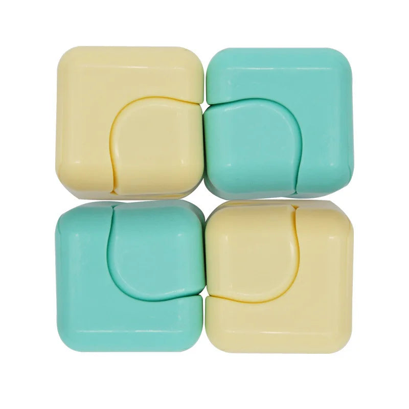 Fidget Cube with Spinner, Multifunction Stress Relief Puzzle Toy for Adults, 6-Side Mini Square Finger Toy for Anxiety ADHD.