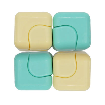 Fidget Cube with Spinner, Multifunction Stress Relief Puzzle Toy for Adults, 6-Side Mini Square Finger Toy for Anxiety ADHD.