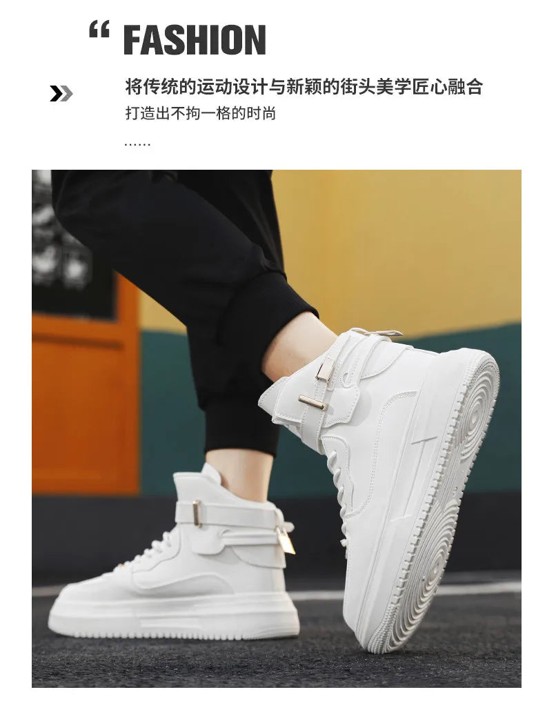 Hot Fashion Brown Sneakers Men 2024 Designer Men High Top Shoes Comfortable Platform Shoes Men Casual Mens Skateboard Sneakers.