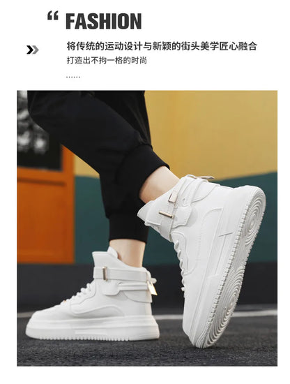 Hot Fashion Brown Sneakers Men 2024 Designer Men High Top Shoes Comfortable Platform Shoes Men Casual Mens Skateboard Sneakers.