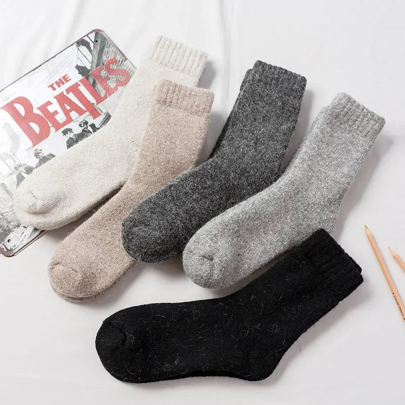 Super Warm Funny Happy Male Men Thicker Solid Socks Merino Wool Rabbit Socks Snow Winter Socks calceta hombre skarpety meskie.