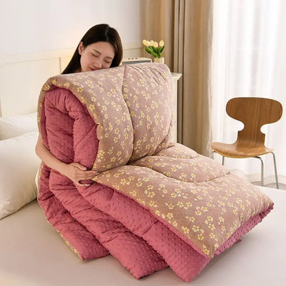 Thickened warm Doudou quilt spring and autumn quilt winter velvet thickened washed Doudou yarn double quilt core.