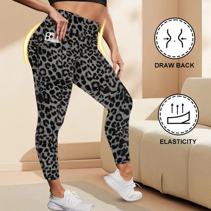 Women's High-Waisted Yoga Pants Plus Size Butt-Lifting Workout Leggings with Pockets Elastic Activewear for Gym & Running