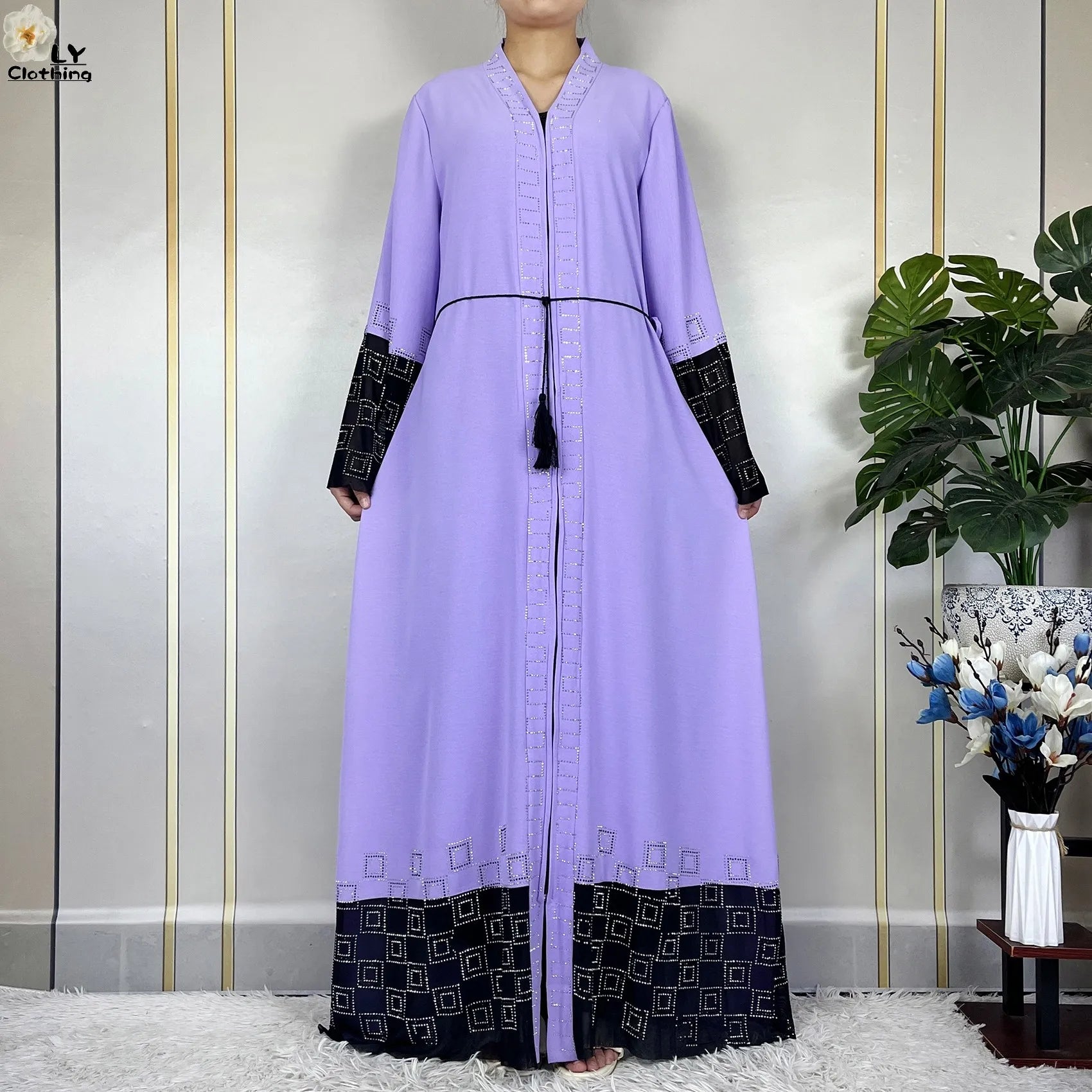 2024 For Women Elegant Dresses Dubai Party Outfits Long Sleeved Chiffon Dashiki Muslim Women Robe Open African Abaya Clothing.