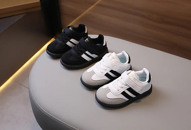 Spring Sport Shoes For Children PU Leather Ergonomics Kids Sneakers Soft-soled Children's Sneakers Boy's Girl's Tennis Shoes.