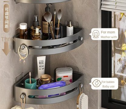 2PCS Badezimmer Regale Küche Lagerung Organizer Kunststoff Shampoo Rack Dusche Regal Bad Zubehör Kein Bohrer Regal