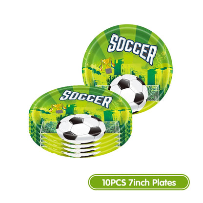 Fußball Geburtstag Dekoration Party Supplies Geschirr Luftballons Set Süßigkeiten Geschenkboxen Fußball Geburtstagsgeschenke Kinder Geburtstagsgeschenke