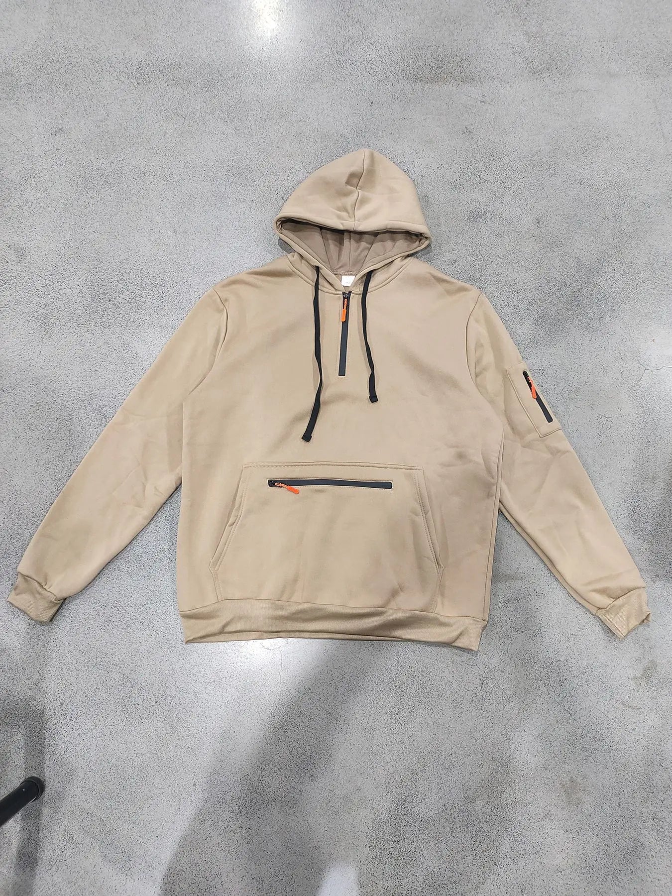 Men's Loose Fit Heavyweight American-Style Casual Sportswear Jacket fleece Lined Hooded Sweatshirt for Winter