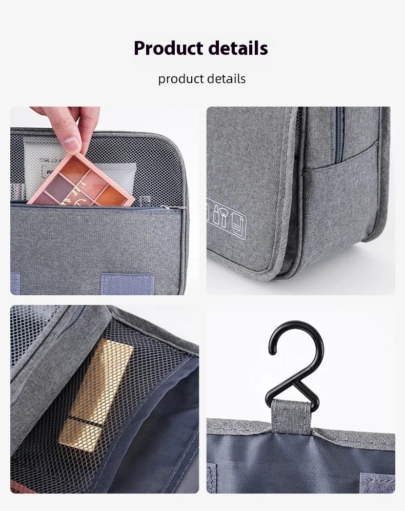 Foldable Toiletry Bag Organizer Hanging Storage Bathroom Makeup Case Cosmetic Bag Travel For Travel Business.
