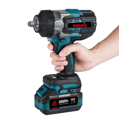 ONEVAN 2800N.M Bürstenloser elektrischer Schlagschrauber 1/2 Zoll Akku-Drehmomentschlüssel Schraubendreher Elektrowerkzeug für Makita 18V Batterie Pin
