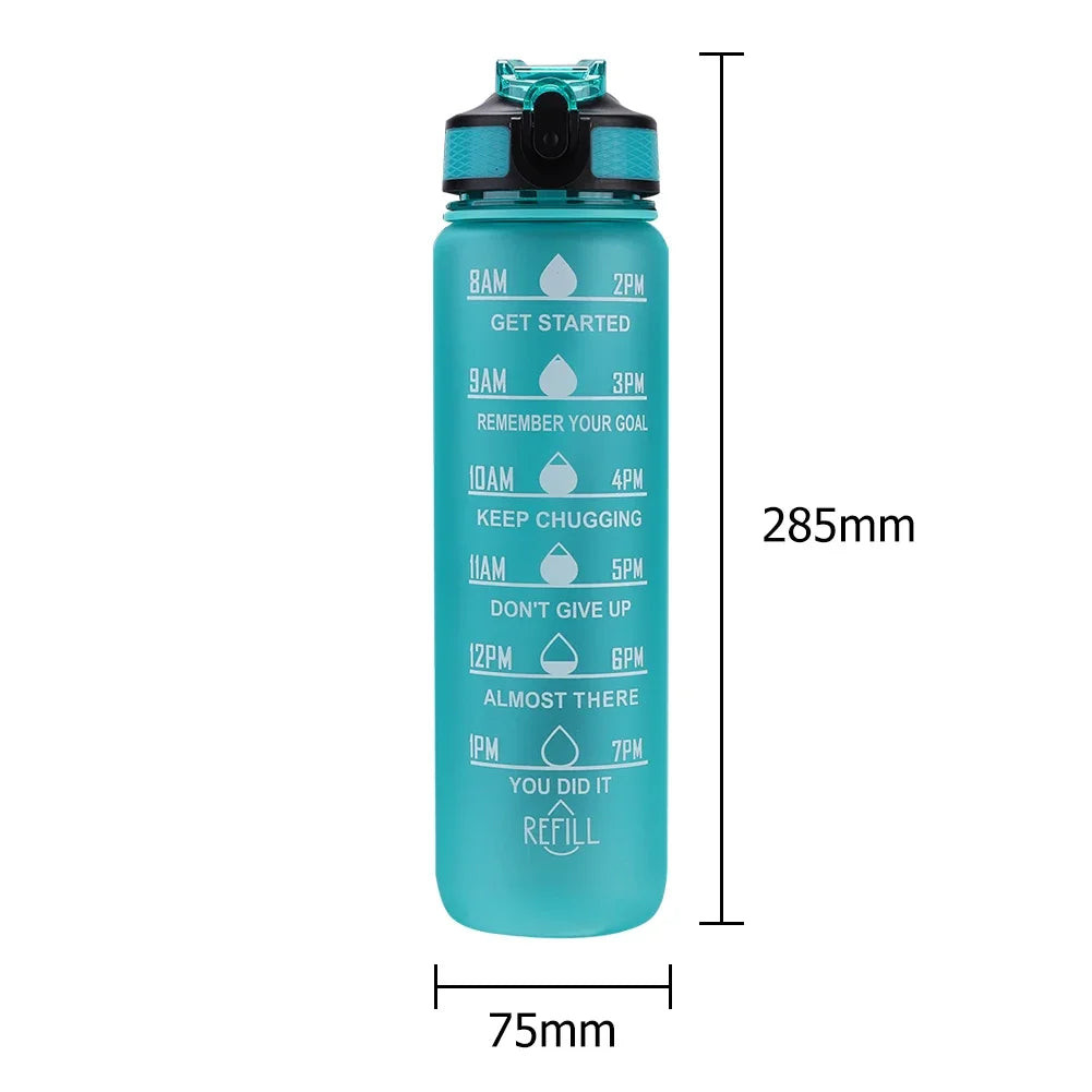 1 Liter Water Bottle Motivational Sport Water Bottle Leakproof Bottles Drinking Outdoor Travel Gym Fitness Jugs for Kitchen Cups.