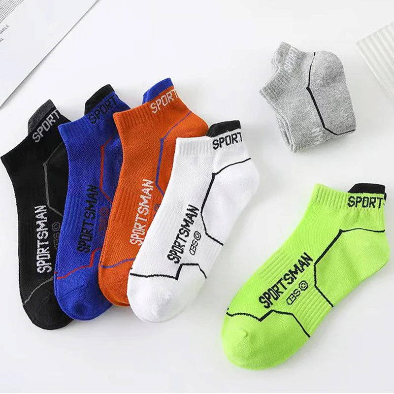 5/10Pairs High Quality Men Ankle Socks Breathable Sports Socks Mesh Casual Athletic Summer Thin Cut Short Sokken Size 38-44.