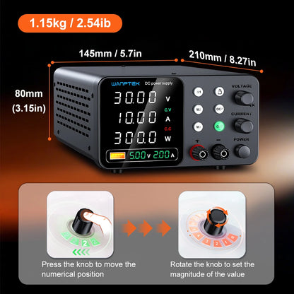 New Wanptek DC Power Supply 30V 10A Laboratory Switching Power Supply TPS-C3010 Three-Group Memory Function Preset Current.