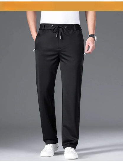 Big Size 10XL Winter Pants Men Fleece Lined Elastic Waist Strtch Trousers Male Thick Warm Straight Business Work Wear Plus Large