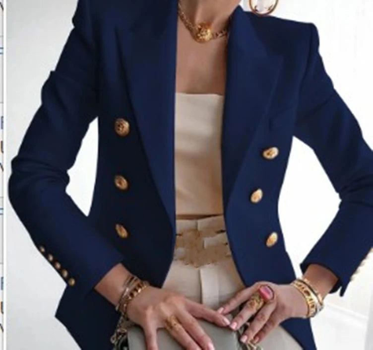 Casual Drehen Unten Kragen Langarm Anzug Oberbekleidung Büro Dame Frühling Herbst Mode Elegante Solide Blazer Mäntel Für Frauen 2023.