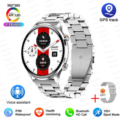 2025 New Smartwatch Women AMOLED HD Screen Always On Display Bluetooth Call IP68 Waterproof GPS Smart Men Watch For Android ios
