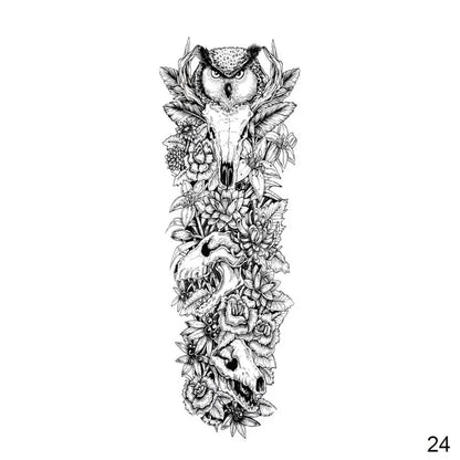 16 Designs Full Arm Temporary Tattoo Sleeve Waterproof Tattoos For Cool Men Women Tattoos Stickers On The Body Art #272596.