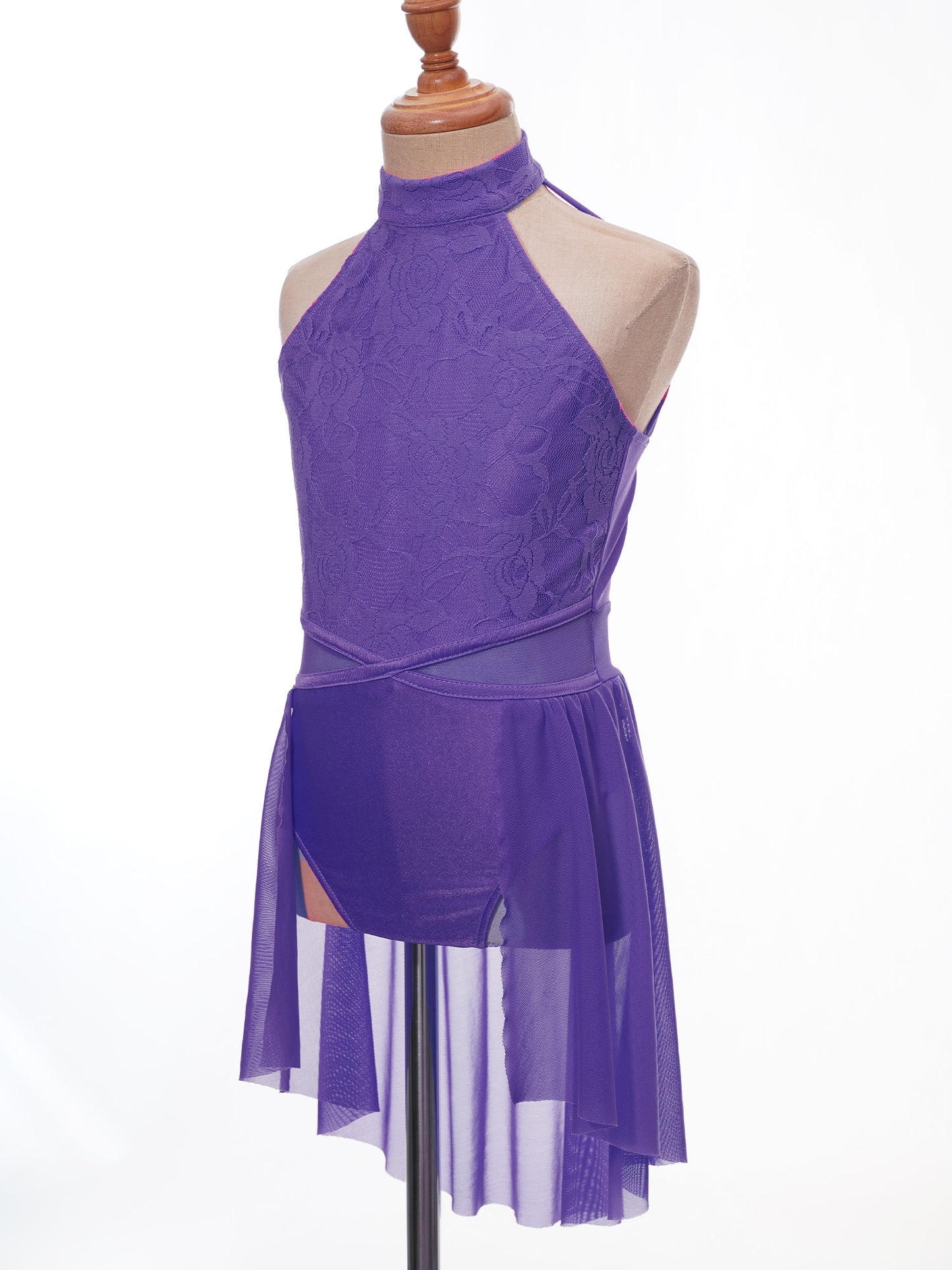 Mädchen Ballett Gymnastik Trikot lyrischen Tanz kleid ärmellose florale Spitze Tutu Tanz kleidung für Eiskunstlauf Bühnen performance