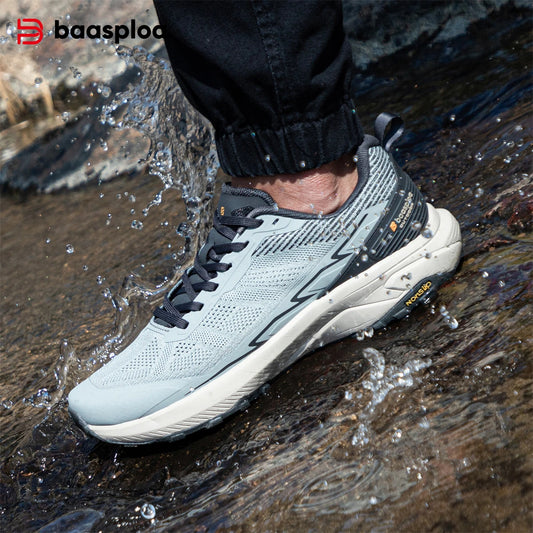 Baasploa Männer Wanderschuhe Komfort Tragen Beständig Outdoor Schuhe Männer Atmungsaktives Mesh Casual Turnschuhe Klettern Nicht-Slip Spitze Up.