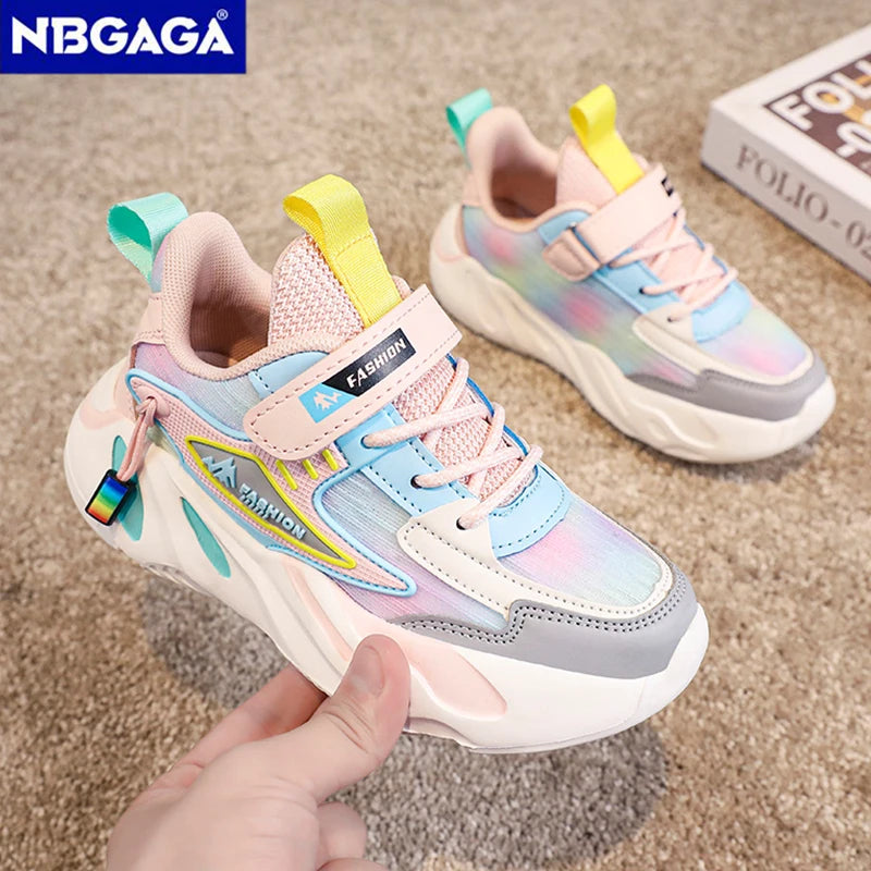 Fashion Children Shoes Girls Sneakers School Sports Summer Mesh Breathable For Kids Tennis Casual Shoes.