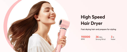 5 in 1 Hair Dryer,Multi Styling Tool,Straightener & 32mm Curling 300 Million Negative Ions Hair Care 1-3 Mins Quick Drying Gifts