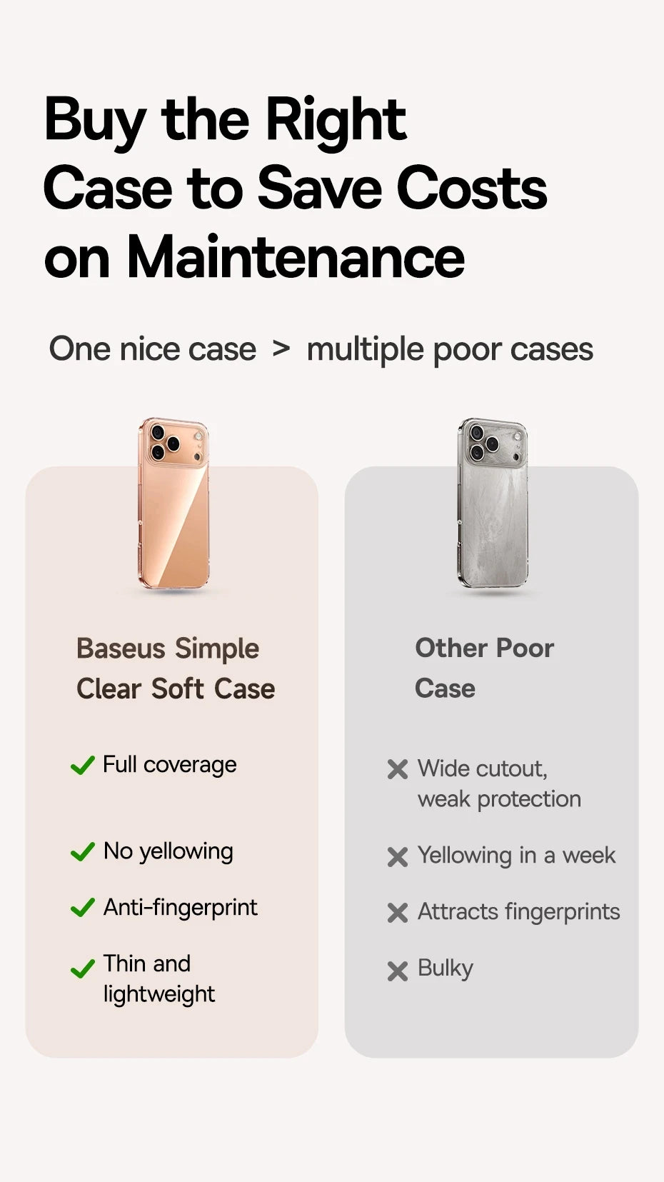 Baseus Clear TPU Case for iPhone 17 16 15 14 13 12 11 Pro Max Plus Air Soft Transparent Phone Cover Soft Thin Protective Case