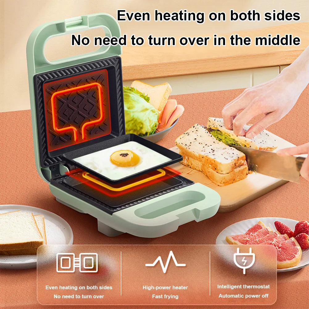 Electric Sandwich Maker Bread Presser with Non-Stick Coating Home Toaster Breakfast Making Machine Kitchen Egg Meat Omelette Pan.
