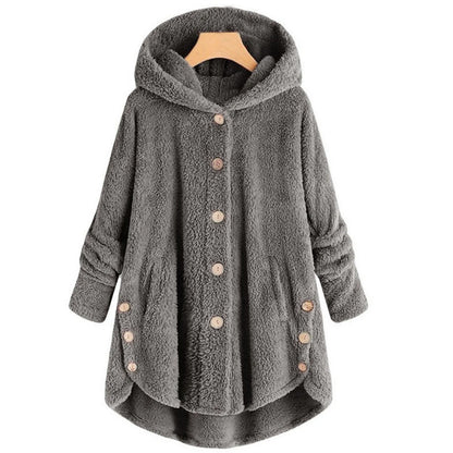 Herbst Wintermantel Frauen warme Teddybär Mantel Woll jacke weibliche Plüsch mantel Kapuzen jacke neue Damen mäntel einfarbige Jacke