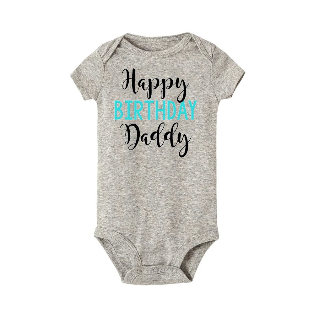 Alles Gute zum Geburtstag Papa Baby Body Vater Party Jungen Mädchen Outfit Strampler Säugling Sommer Kleinkind Kurzarm Kleidung Ropa Geschenke