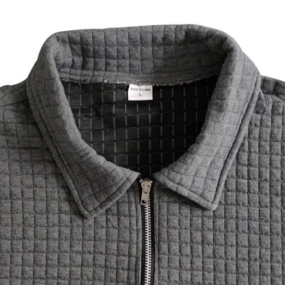 2024European and American Men's Spring and Summer Trends Youth Outdoor Lapel Small Plaid Short Sleeve Shorts Sports Suit.