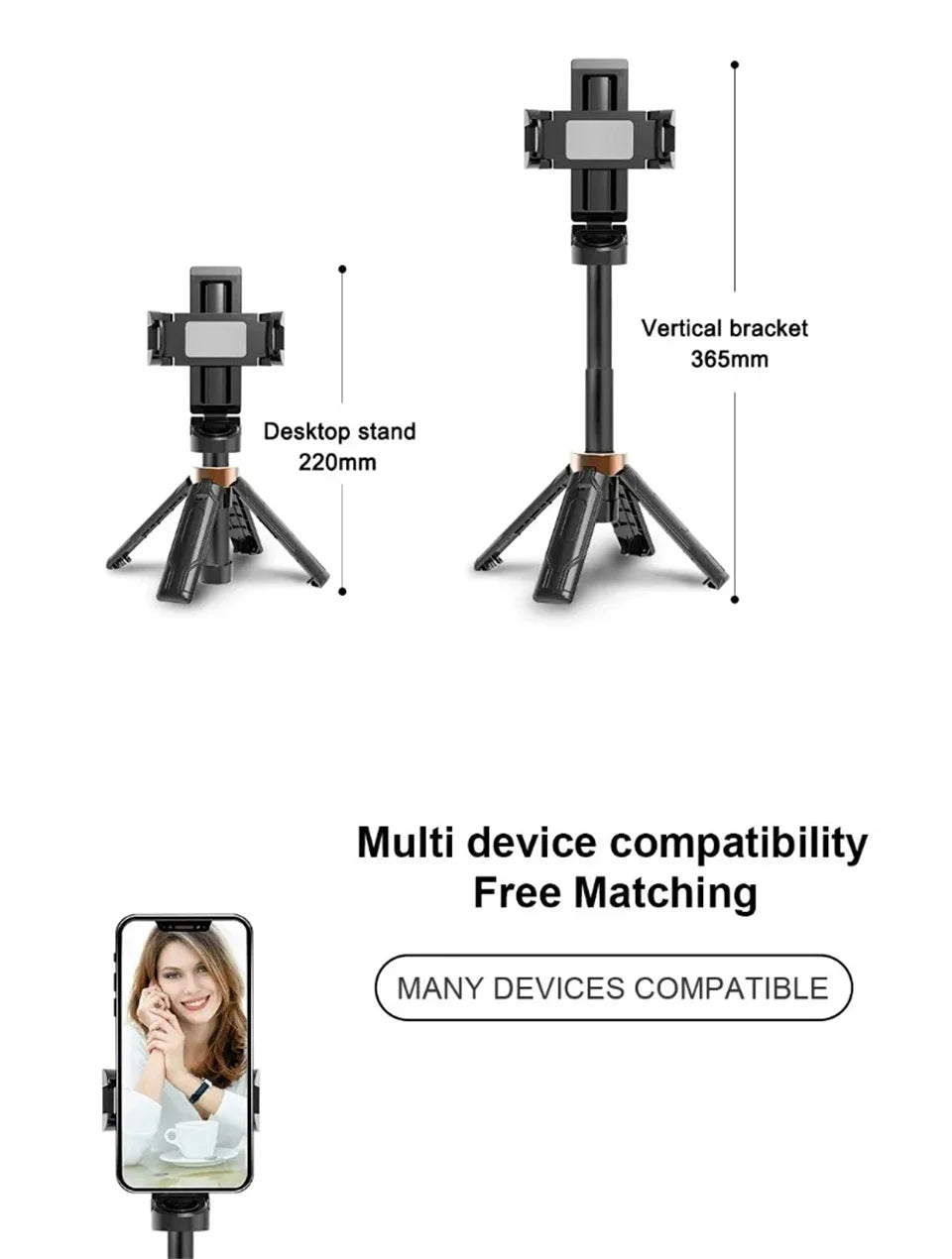 FGCLSY Mobile selfie stick handle, tripod photography tool handheld stabilizer shooting assistant multifunctional portable stand.