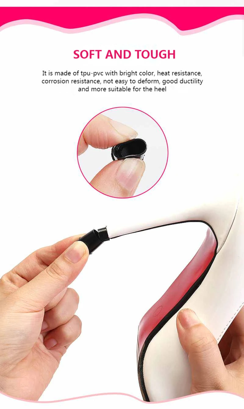 2Pcs Non-slip Wearable Heel Cover Round Woman High heels Protective Cover TPU/PVC Material Soft Damping Silencer Heel Protector.