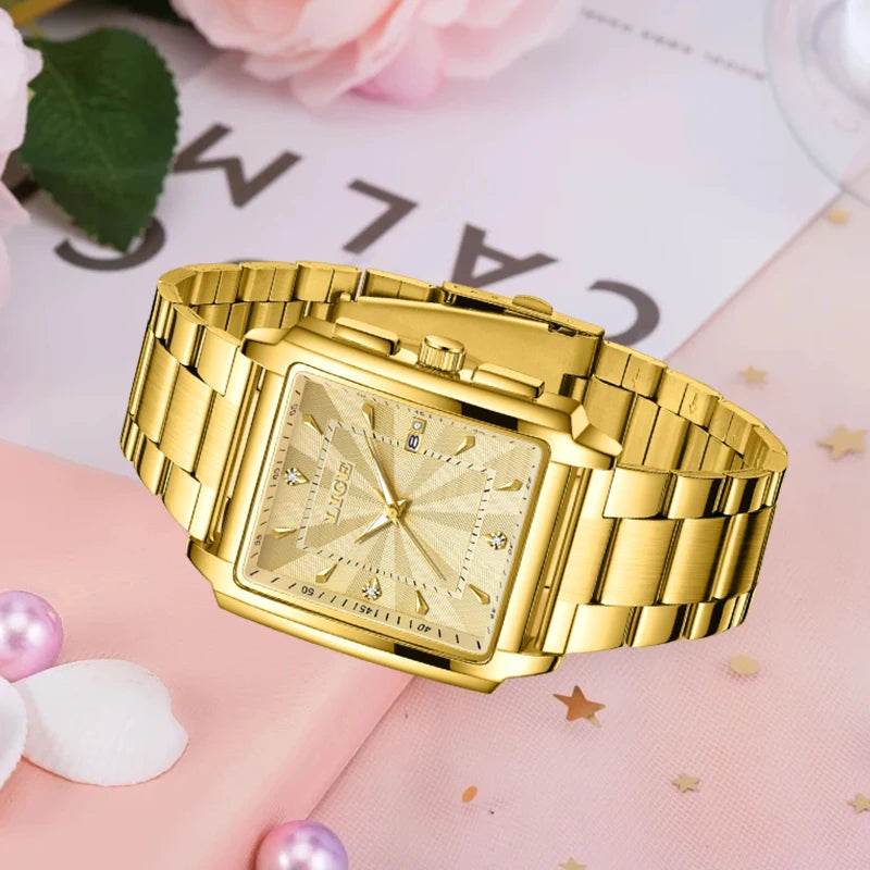 LIGE Fashion Waterproof Watch For Women Top Brand Luxury Women Watch Casual Sport Date Women's Quartz Wristwatches Montre Femme.