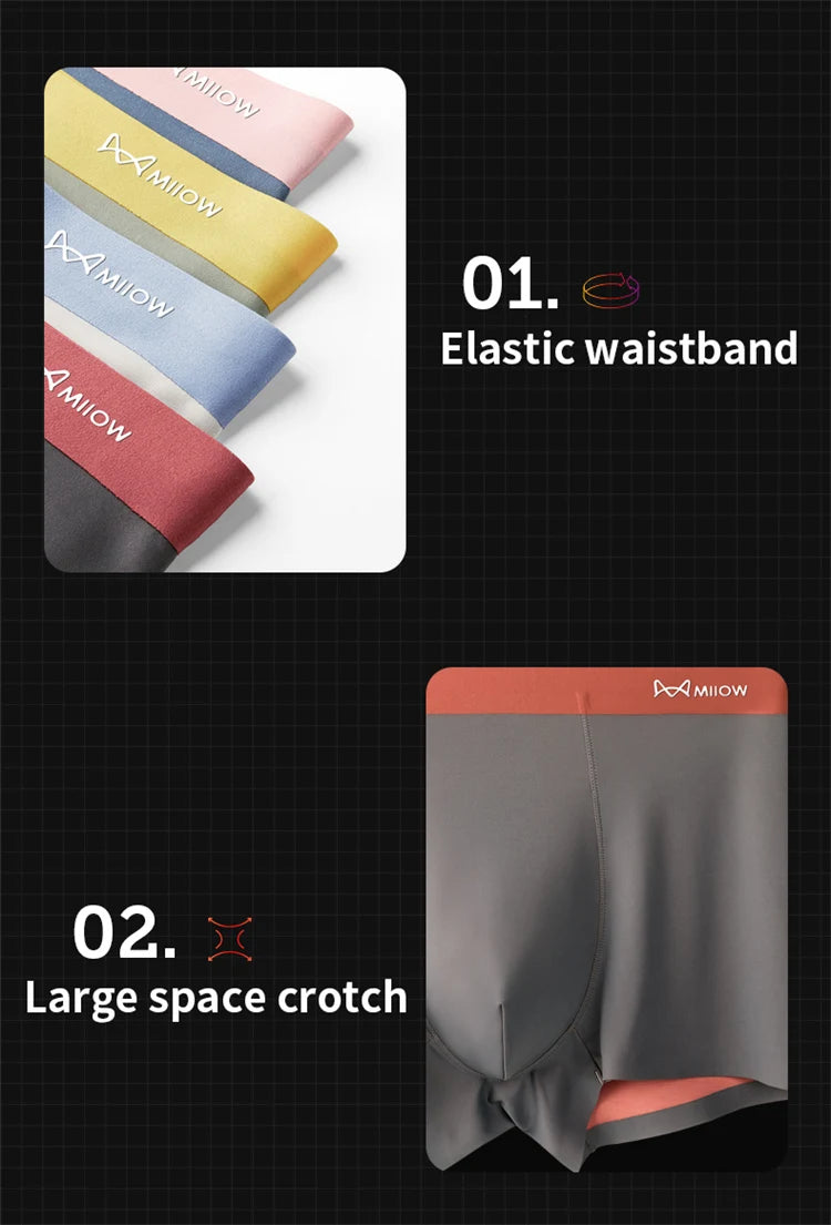 MiiOW 3 stücke 100S Modal Männer Boxer Unterwäsche Eis Seide Licht männer Höschen Boxershorts 5A Antibakterielle Atmungsaktive Mann unterhose