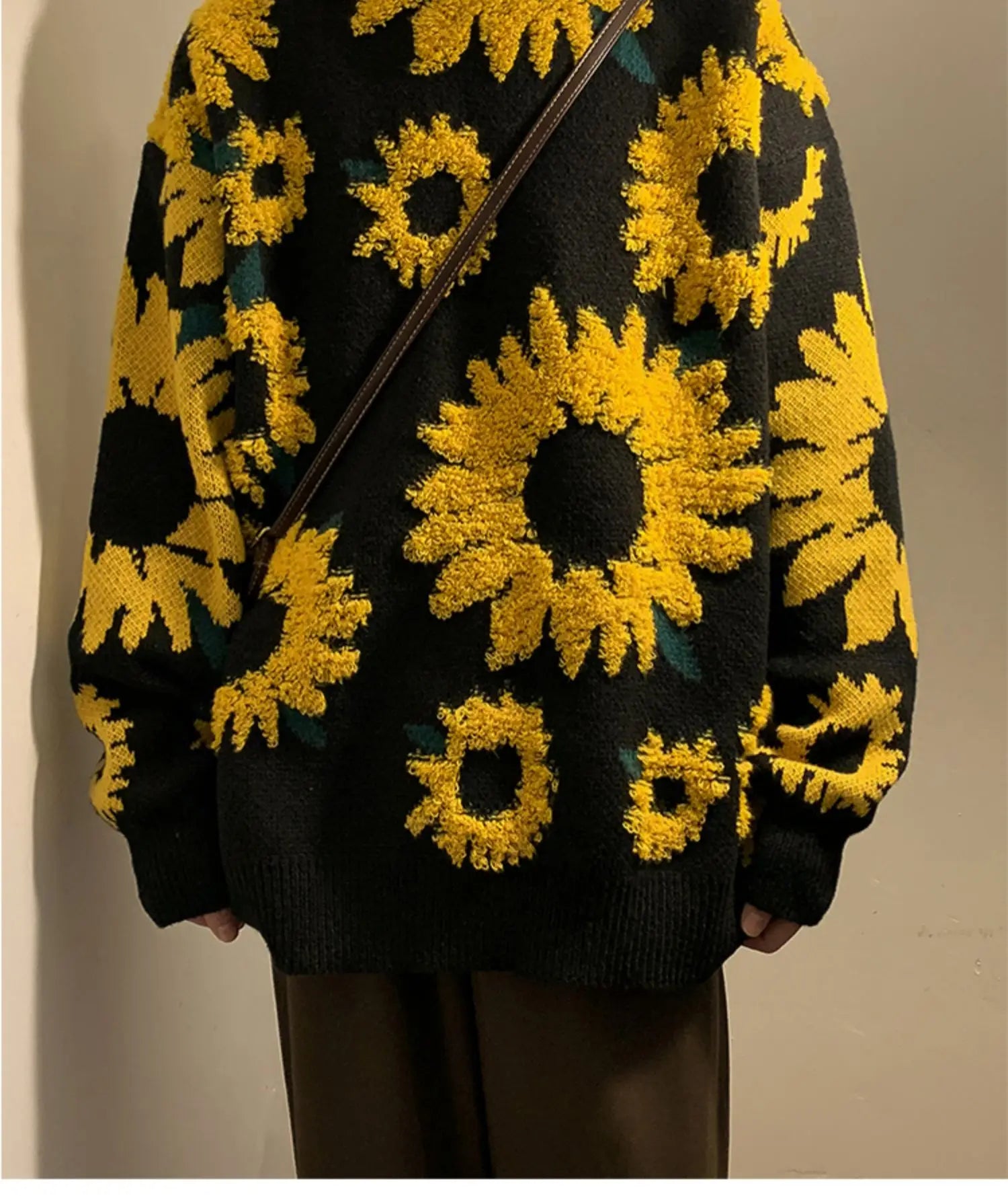 2024 Sweater Winter Sunflower Warm Sweaters  Fashion Male O-Neck Pullovers Sweater Men Loose Casual Sweater Thick Knitted Unisex.