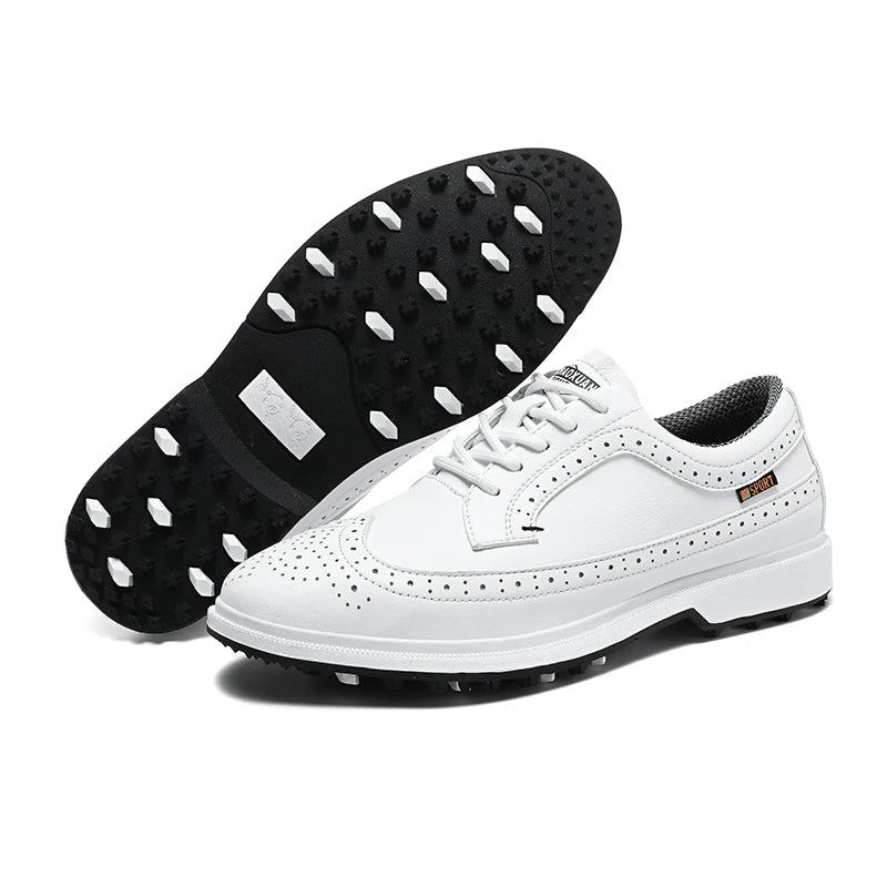 Fashion Men Golf Shoes Leather High-Quality Sports Shoes Non-Slip Waterproof Golf Professional Training Shoes Large Size 39-47.