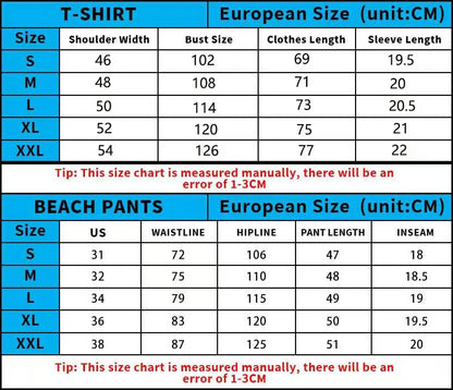 Men's Casual LA Patterned Suit, Soft and Breathable Summer Suit, Drawstring Shorts, Casual Summer Wear, Comfortable Fit.