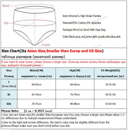 7Pcs Panties for Women Cotton Underwear Plus Size Sexy Briefs Girls Breathable Soft Lingerie Female Cute Solid Color Underpants.