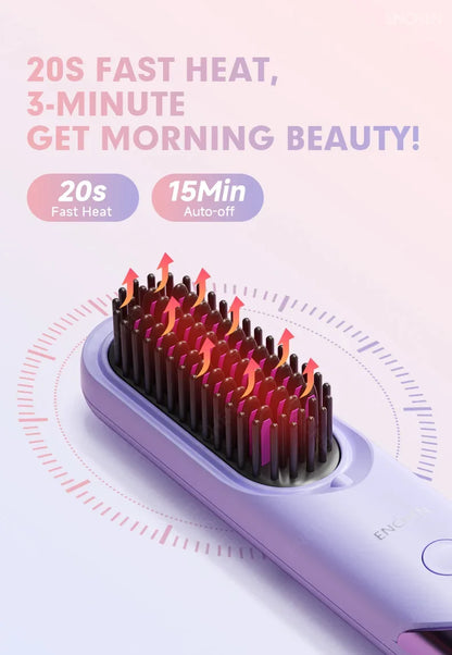 ENCHEN 2in1 Hair Straightener Brush Professional Electric Hair Stuff 200 Million Negative Ions Electric Brushes Hair Tools H100.