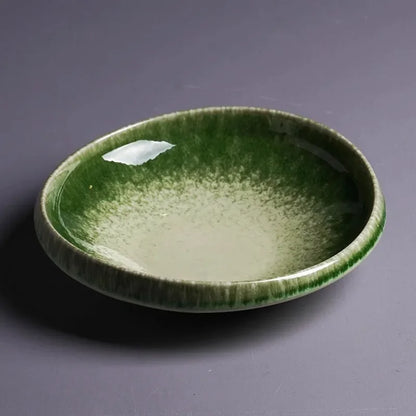 Retro Kiln Changes Ceramic Dinner Plate Irregular Salad Plate Pasta Plate Dessert Snack Plates Restaurant Creative Tableware.