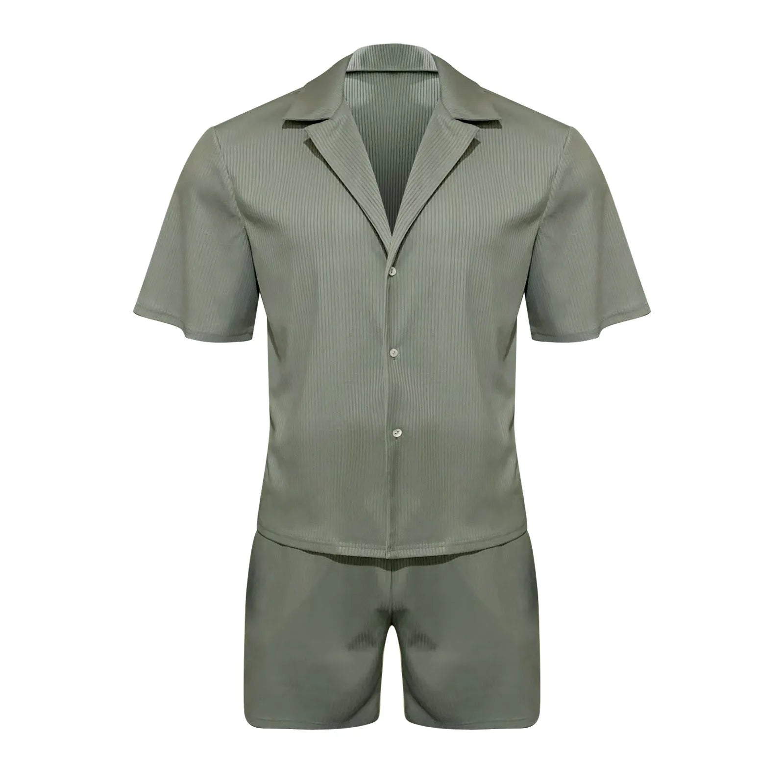 Men Sets Summer Casual Short-sleeved Shirt Shorts Fashion Striped Suit Male Two-piece Set Tracksuit Ropa Para Hombre.