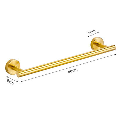 Badezimmer-Hardware-Set aus gebürstetem Gold, Handtuchhalter aus Edelstahl 304, Handtuchring, Toilettenpapierhalter, Kleiderhaken, Badezimmer-Zubehör