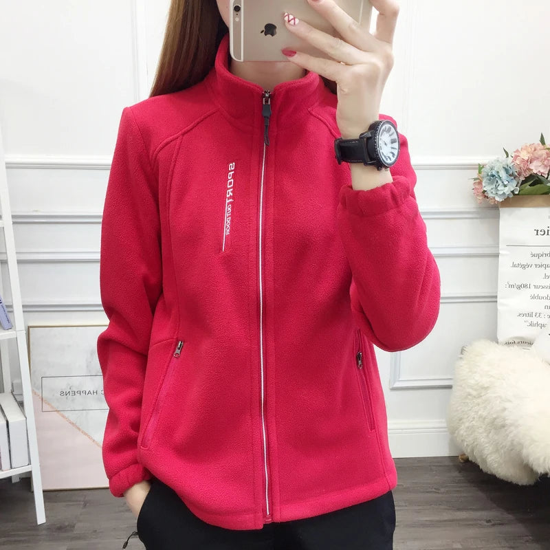 Plus Größe Herbst Winter Polar Fleece Warme Mantel Frauen Sweatshirt Outdoor Sport Casual Zipper Strickjacke Jacke Top Schlank Jugendliche.